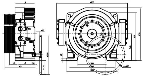 TORINDRIVE elevator traction machine GTW10X drawing TORINDRIVE elevator traction machine GTW10X drawing